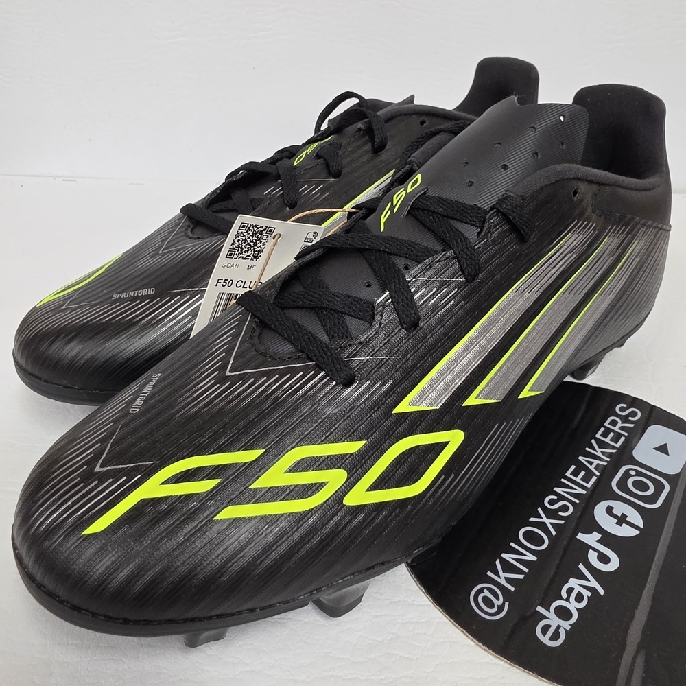 adidas F50 Club Firm Multi Ground Soccer Cleats Black Silver JI0047 Men's Size 9